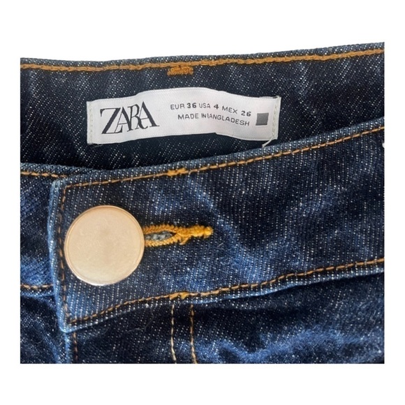 Zara 90s Dark Wash High Waisted Denim Shorts - Picture 7 of 7